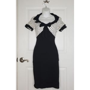 Lindy Bop Vintage Style Polka-Dot Dress - Black & White
